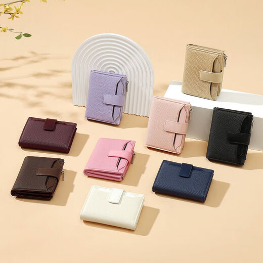 Taomicmic Nuevo gran capacidad para hombres y mujeres billetera corta billetera múltiple billetera billetera y9227 marrón