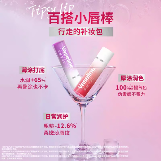 Vaseline RIO co-branded lip balm special care bright and pastel grape purple 3.5g moisturizing color changing lip balm gift