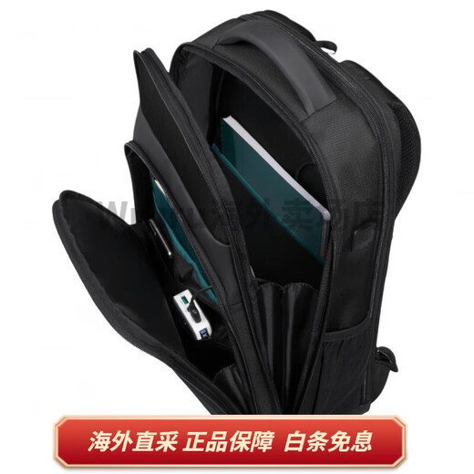 新秀丽（Samsonite）Mysight 品牌徽标商务通勤 环保材料 双肩包 男女同款情侣款 黑色 基础装(包)