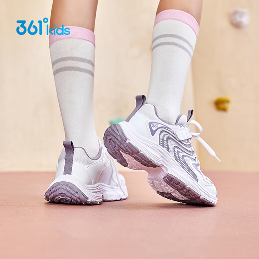 361 children's shoes for girls' sneakers 2025 autumn millennial style cushioning high elastic splicing retro casual shoes Purple 35