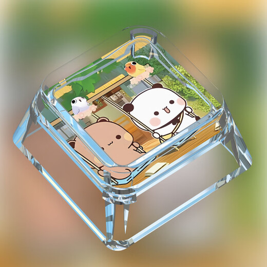 达闻西一二布布限量表情包键帽单个卡通动漫十字轴创意可爱透明机械键盘 B693-FM-橘子 【一二布布】PC透明个性键帽