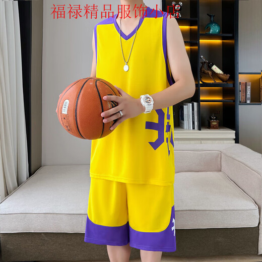 森马（Semir）篮球服套装胖男孩12-15岁青少年学生13冰丝无袖t恤14大童速干球衣 ms869红色上衣+短裤 品质保证 4XL 155-170斤左右