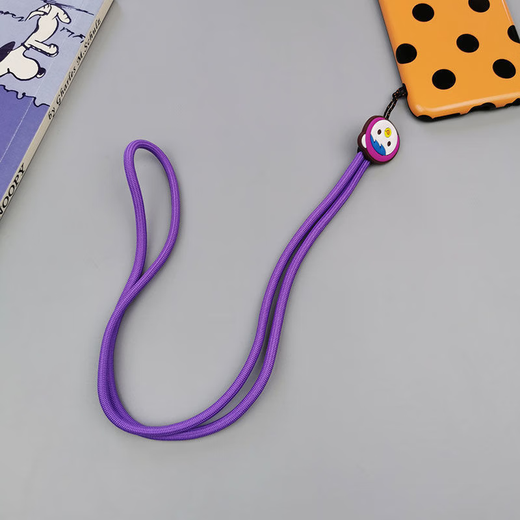 Cute cartoon mobile phone lanyard anti-break male and female doll pendant mobile phone chain jewelry long hanging neck sling nylon solid color doll mobile phone rope children's phone watch lanyard 2 random colors mobile phone pendant