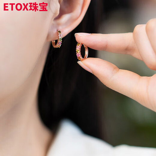 ETOX tourmaline earrings for women, gemstone-like silver earrings, earrings, colorful treasure earrings, crystal earrings, rainbow tourmaline, neon earrings