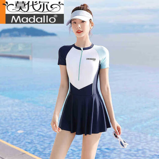 莫代尔泳衣女款保守连体游泳衣2025新款夏季遮肚显瘦泡温泉大码泳装 14122Z黑色 L