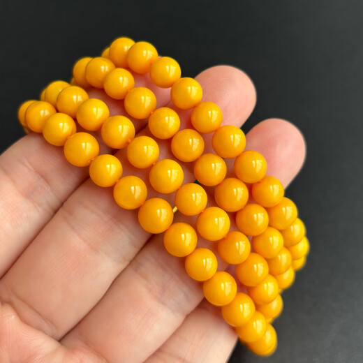 Yuzhi 1 item 1 certificate 1 shot beeswax bracelet for women 108 beads rosary natural amber bracelet bead diameter 7.4mm 25.11g G354