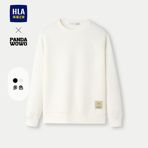 Мужская толстовка Hai Lan House (HLA) с круглым вырезом и вышивкой, с длинными рукавами, осенняя белая, 9K L 175/92A рекомендуется 137 ~ 150Jin Jin равна 0,5 кг