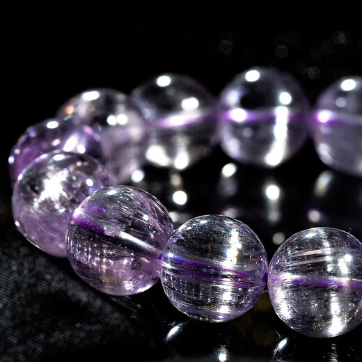 Eternal symbol collection grade Brazilian old material ice cat's eye kunzite bracelet for women single circle lavender bracelet Valentine's Day gift Wangrenyuan 10mm collection grade Brazilian purple kunzite 1 carat
