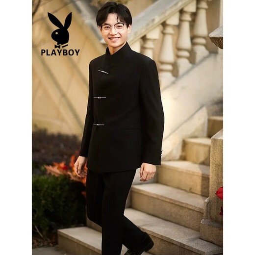 Playboy (Playboy) Nouveau costume de marié de mariage chinois ensemble zhongshan liant le support de fiançailles