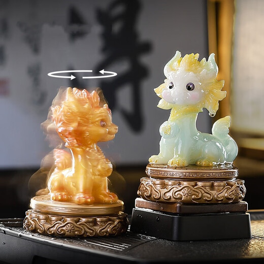 Xixi Taitai's national trend, the time comes and turns. The little dragon horse changes color when it encounters water. Tea pet ornaments can raise rotating spirit beasts. Office tea table decoration. The time comes and turns - the little dragon horse - turns golden.