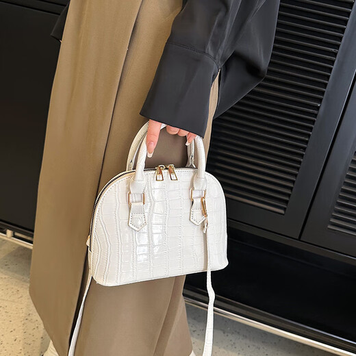 Sac à main en pierre pour les femmes 2025 Nouveau sac de coquille polyvalent rétro de haute qualité sac à bandoulière à une épaule blanc