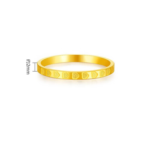Dianzhao gold full circle love ring for women 999 gold solid circle peach heart solid gold-plated ring ring tail ring holiday gift love ring No. 10 0.53g