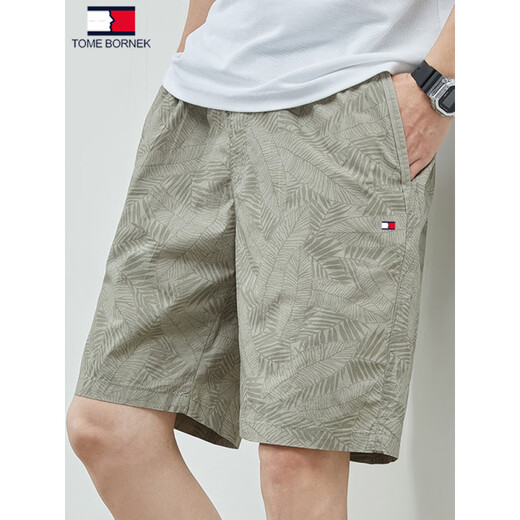 
Tommy Hee Kelly American Tommy Summer Pure Cotton Five-Cut Shorts Casual All-Match Loose Beach Pants Men's Trendy 9224 Khaki + 9224 Light Gray M (Suggested 100-120Jin [Jin equals 0.5 kg])