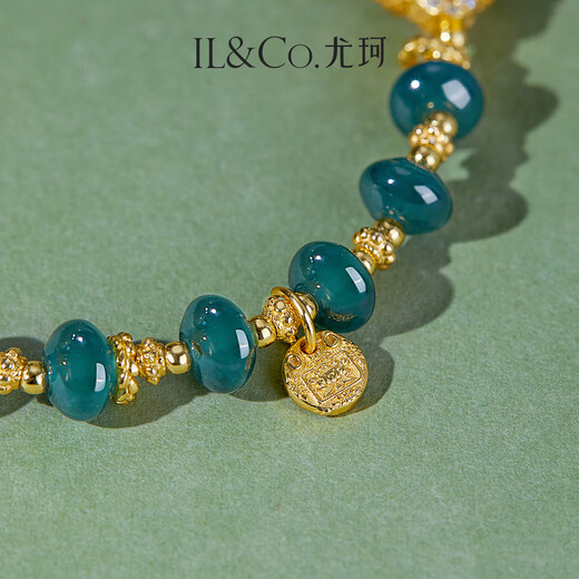 IL&CO Youke Oriental Hidden Spirit Jade Agate Ruyi Bracelet Gourd Bracelet Birthday and Valentine's Day Gift for Girlfriend Jingshen Tranquility Lucky Cloud + Jade + Gourd Bracelet