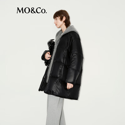 MO&Co. 90 weiße Gänsedaunen, beheiztes Futter, lockeres und leicht warmes Revers MBD4EI