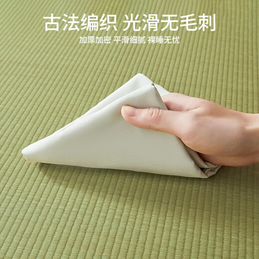 Aizhiran straw mat mat 2025 new summer rush mat baby can use household high-end straw mat folding mat Fulang fine woven mat丨single seat natural rush丨 1.5m5 feet bed 150cm*195cm