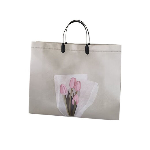 CLCEY Tulip Clothing Store Tote Bag Handheld Clothing Packaging Gifts Gifts Non-woven Custom Shopping Bag Tulips Thickened Can be Buckled Large Length 44 Height 33 Width 12200 Price