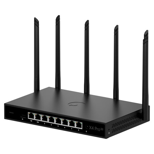 Berui Dandelion Enrutador Gigabit 5G de nivel empresarial Tarjeta SIM enchufable X4Pro CPE Agregación de puerto WAN dual WiFi de doble banda Red remota Puerto USB 8 puertos de red Seguro médico Red interna y externa X4Pro-5G