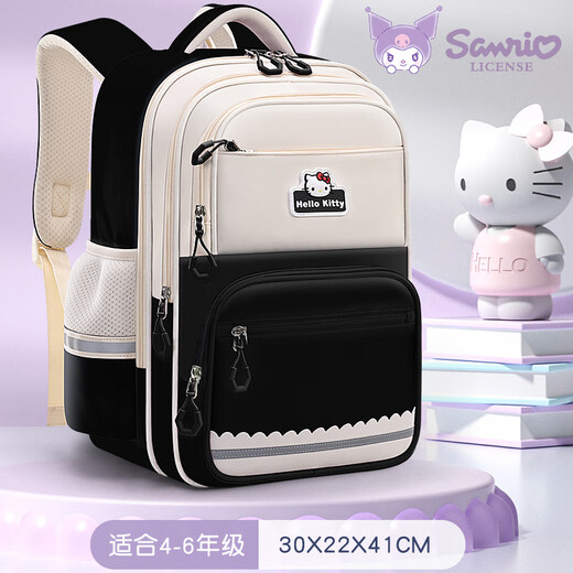 Hello Kitty primary school children's schoolbag girls 1st, 3rd to 6th grade high-looking spine protection water-repellent lightweight breathable backpack 96709 Kuromi purple large size 4-6th grade