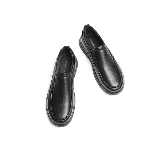 Red Dragonfly casual leather shoes for men 25 autumn sheepskin soft sole business slip-on dad shoes WTA35155 black 42