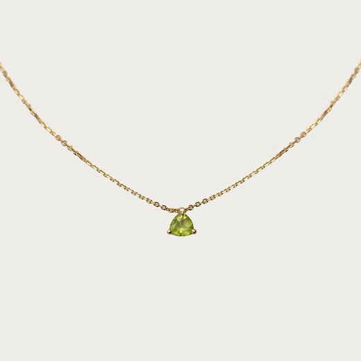 Small Mother's Day gift LBardeen 10K gold color gold olive color treasure pendant necklace women's clavicle necklace olive green necklace