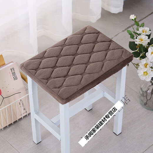 Thickened rectangular stool cover rectangular stool cushion primary school student stool cover dressing table stool cover piano stool cover gold velvet fabric plain red rectangular 25x35cm edging cloth 5cm