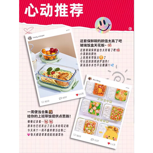 Wuqing Glass Lunch Box, микроволновая печь, Одиночная офисная работник приносит ланч изоляционную коробку Упаковку для ланча
