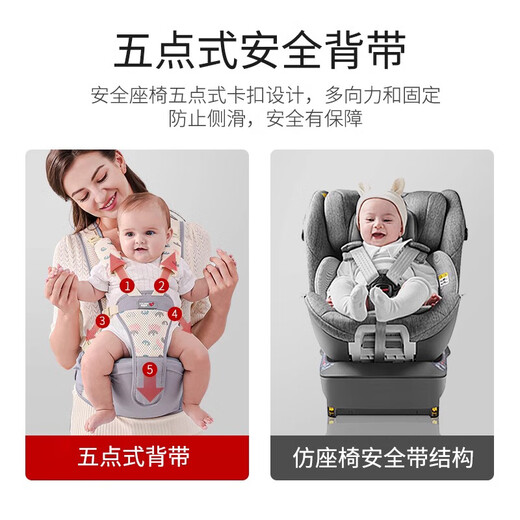 JCZS Tabouret allemand Baby Baby Lightweight Quatre-Season Baby tenant une ceinture d'artefacte Bénégeuse Multi-fonction étreint et s'assoit sur le banc en sortant de Haze Grey - Breathable Model (non attaché au cou)