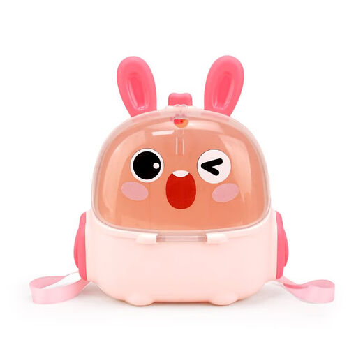 过家家玩具儿童仿真化妆玩具模型公主女孩画不出颜色粉饼生日礼物 玫红色黄兔26件套