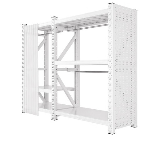 Offene Lochplatte Metallpraxisschrank für Schlafzimmer Vermietungsregale Kleiderschrank Einfacher Baugruppenbodenschelf 4-Layer 1050*500*2000/Lochplatte