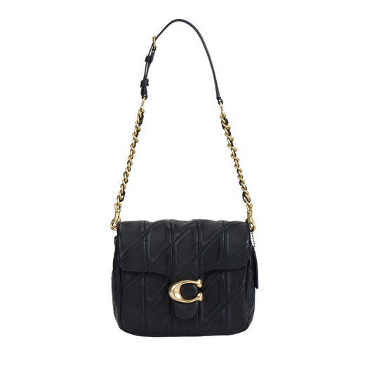蔻驰（COACH） Times Square Tabby 17 品牌徽标翻盖开合 羊皮革 斜挎单肩包 小 基础装(包+防尘袋)