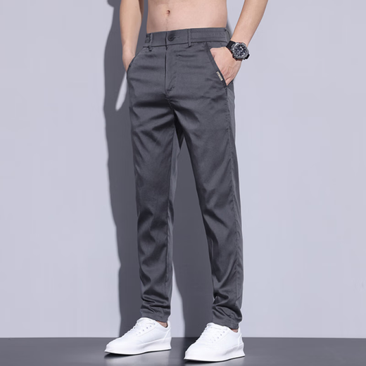 【品牌断码捡漏】夏季新款天丝莱赛尔休闲裤男直筒弹力修身 688黑色 28