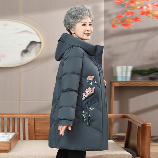 Yaya (YAYA) grandma's winter down jacket 60 and 70 year old lady thickened and warm middle-aged and elderly mother's Chinese style elderly jacket