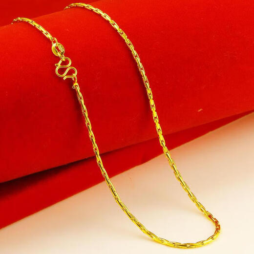 Zhouke applicable gold necklace 9999 pure gold men's and women's baby's breath chain thin clavicle chain pure gold real sand gold necklace 9 9
