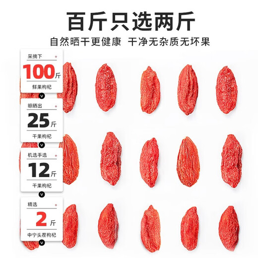 [Net weight] Ningxia red wolfberry special authentic large wolfberry wolfberry seeds soaked in water and tea to nourish and nourish health. 100 grams of red wolfberry + 100 grams of black wolfberry