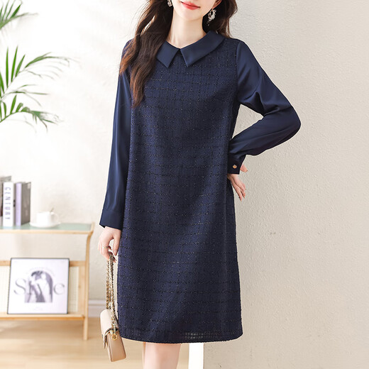 
LISM [same style in the mall] high-end dress 2025 new exquisite small fragrance style women's European station European goods medium-length straight tube M [Suggested 110Jin[Jin equals 0.5 kg] b