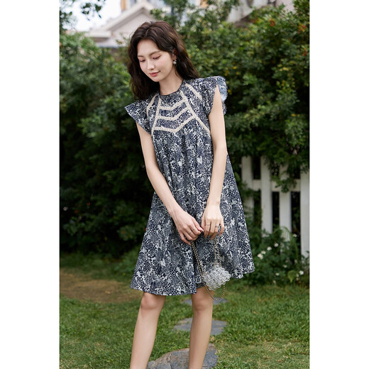 Demana [süßes und salziges Blumenkleid] Frühlings- und Sommer Chinesischer Stil sanfter A-Linie-schlanker und eleganter eleganter Rock für Frauen