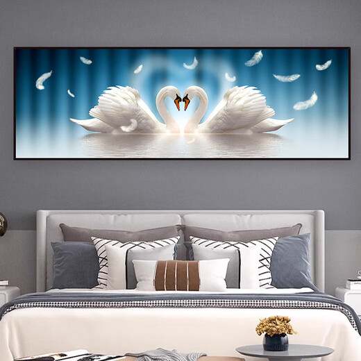 
Modern bedroom bedside stickers Self-adhesive wall painting Living room sofa background wall decoration painting mural stickers hanging painting wall stickers Home and Fugui TH-1391 comes with adhesive No. 5: width 180cm X height 60cm Print