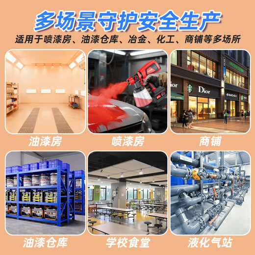 Bolishi combustible gas detector spray paint room gas station hotel catering industry commercial catering natural gas liquefied gas detection alarm 8-way branch gas host
