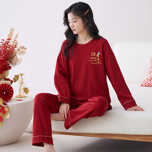 
Fenten pajamas for women in spring and autumn cotton long sleeves for women 2023 new suit for women in autumn artistic conception home clothing summer Z9227 women M