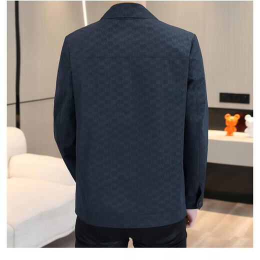 DVHNMK Veste pour hommes Spring et automne à l'automne New Style Business Businet Office haut de gamme Plaid Jacket Jacket Navy Blue [Spot Deviling Twit