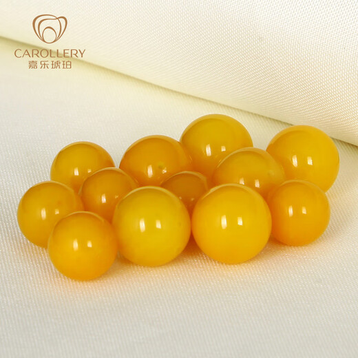 Jiale beeswax single bead amber loose beads chicken oil yellow bracelet with round beads natural old beeswax DIY bracelet one item one certificate about 11.5mm0.88-0.92g/A0395