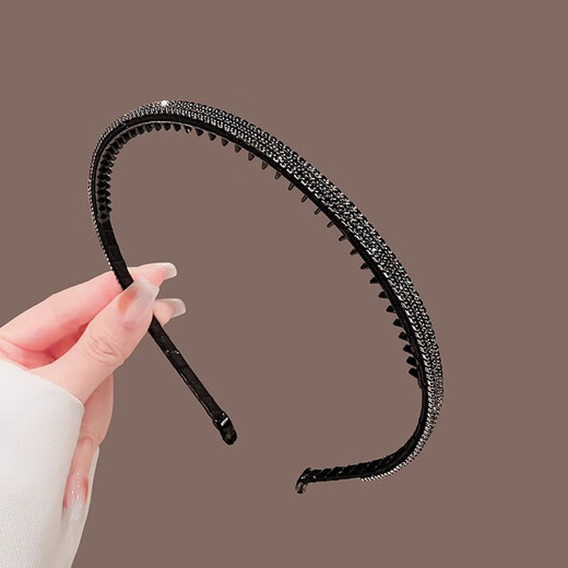 Kamalun (KAMALUN) Flash Diamond Headband Women's 2025 New Pressed Hair Clip with Teeth Anti-Slip Headband Broken Hair Bundle Headband as a Gift for Your Girlfriend Blue Diamond Style + Brand Gift Box