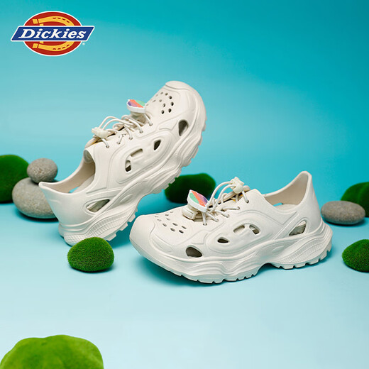 Dickies Girls 'Hole Chaussures 2025 Été Nouvelles sandales pour enfants pour garçons Anti-Kicking et Sandals Sandals BEIGE 252C50LXS60A 38 APPOSIBLE POUR LETTRE PET