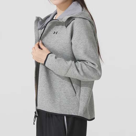 Veste féminine de l'armure (Underarmour) 2025 Été Nouvelles vêtements de sport exercice extérieur veste à capuche en tricot veste à la mode veste décontractée 1379842/011 XS