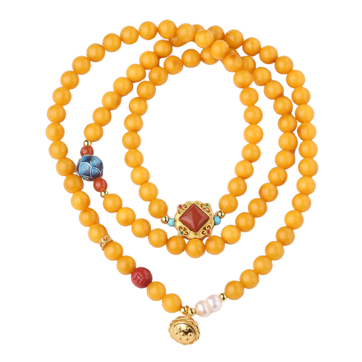 Potala Palace Beeswax Pearl Cinnabar Multi-circle Bracelet Niche Design Southern Red Turquoise Pearl Agate Women's Bracelet Beeswax Pearl Cinnabar Multi-circle Bracelet