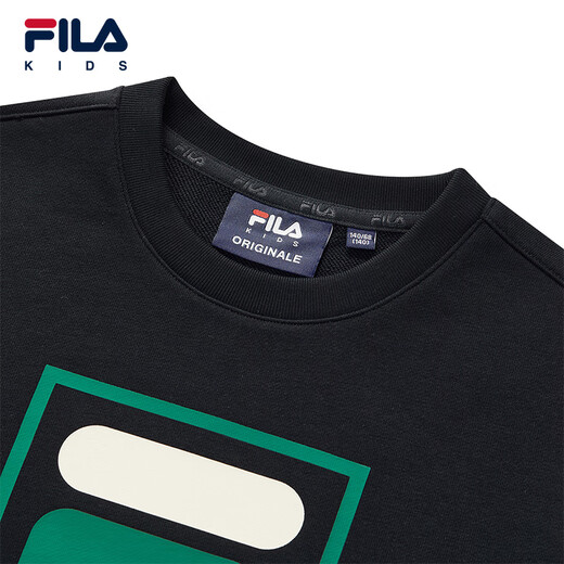 FILA【抗菌】斐乐儿童童装上衣2025年秋季新款男女童舒适套头卫衣 传奇蓝-NV 140