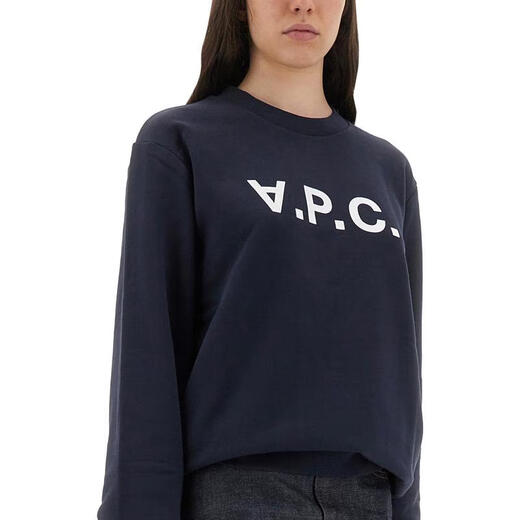 A.P.C.女士纯有机棉套头毛衣女宽松舒适百搭针织衫 BLUE 均码 |L