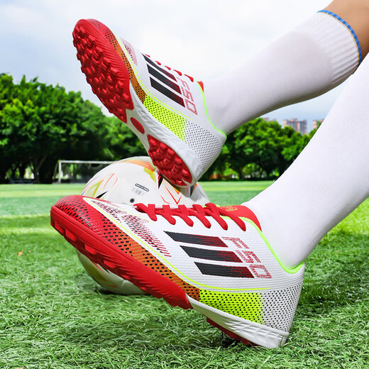 2025F50 Football Shoes Breathable Low-top Anti-Slip Male and Female Student Shoes MG Long Nails Broken Nails TF Training Shoes TF Long Nails F50 Red 42