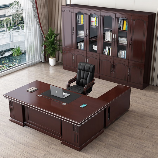 Boss table single office desk and chair combination president manager table simple modern executive desk Chinese style office furniture 1.6m desk single table